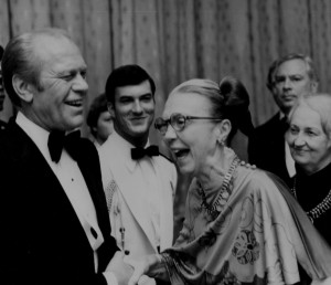 President Gerald Ford greeting Martha Hill in 1976. Courtesy of the Martha Hill Archives.